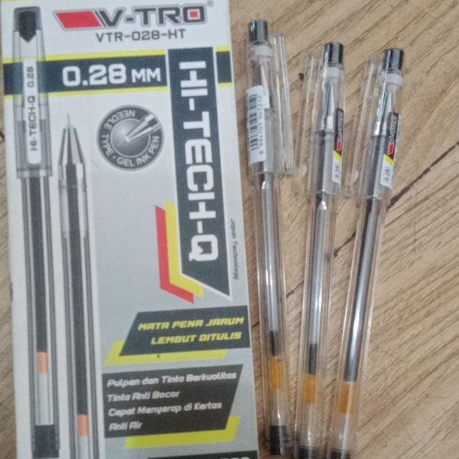

Wah pena pen Hi techQ 28mm Vitro tinta hitam mata jarum per lusin