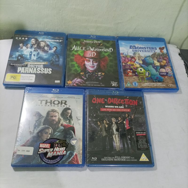 blu-ray original Thor The Dark World, One Direction where we are , Alice In Wonderland 3D, Imaginari