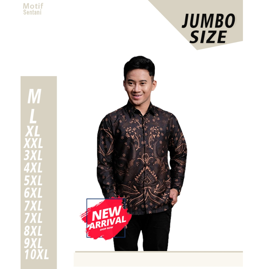 Kemeja Batik Pria Hitam Biru Lengan Panjang