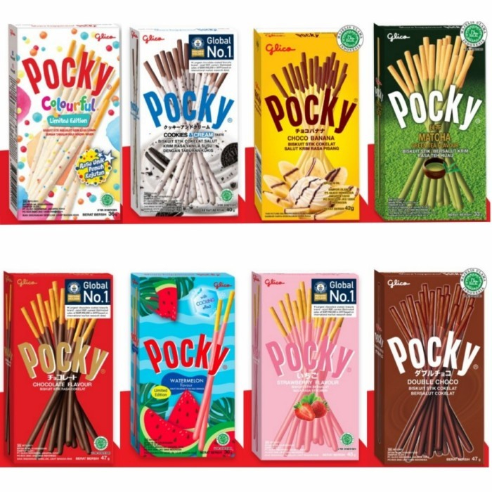 

POCKY UKURAN 22 gr BERVARIAN RASA HARGA SATUAN-KARTON-GROSIR