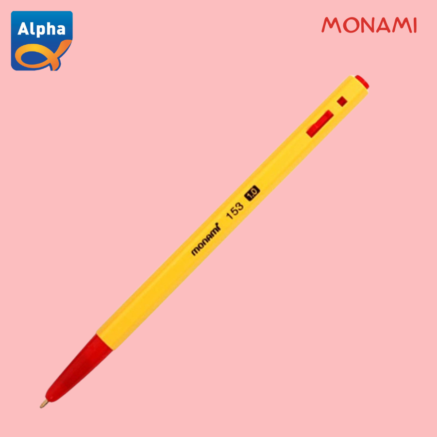 

[Monami] 153 Ballpoint Pen 1.0 mm / Oil Based Pen / Pulpen - Merah