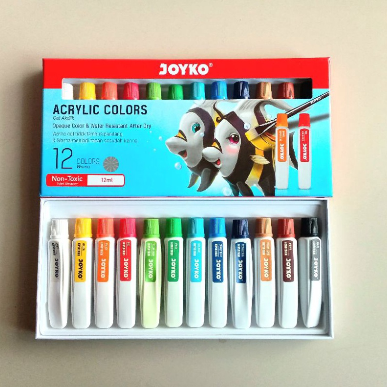 

KODE E67L Cat Acrylic Joyko 12ml 12 Warna Set Original