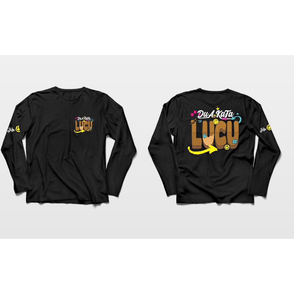 KAOS LENGAN PANJANG KATA KATA DUA KATA LUCU BIG SIZE JUMBO