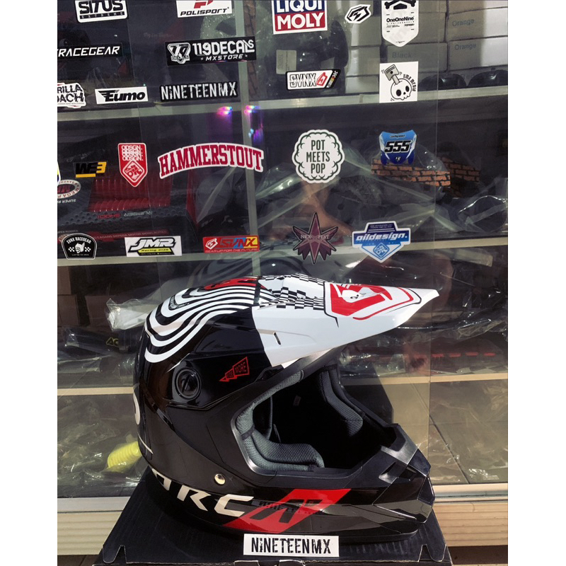 HELM CROSS ORCA VORTEX BLACK WHITE RED