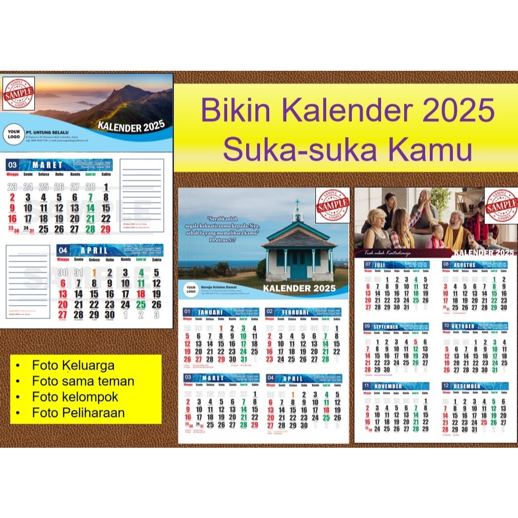 

Kalender Dinding 2025 custom suka-suka kamu