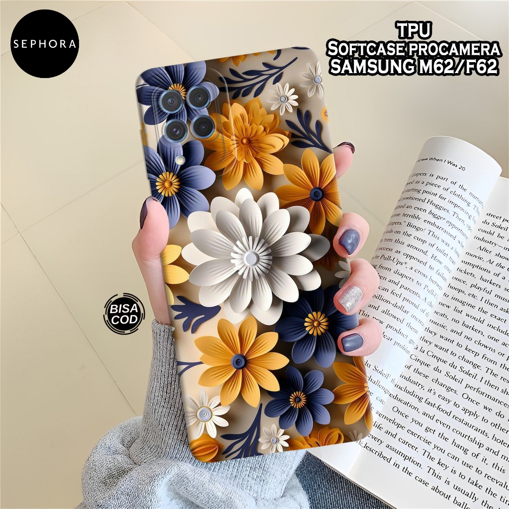 Case Samsung M62 / F62 Terbaru - Fashion Case Bunga - Softcase Samsung M62 / F62 - Case Pro Camera -