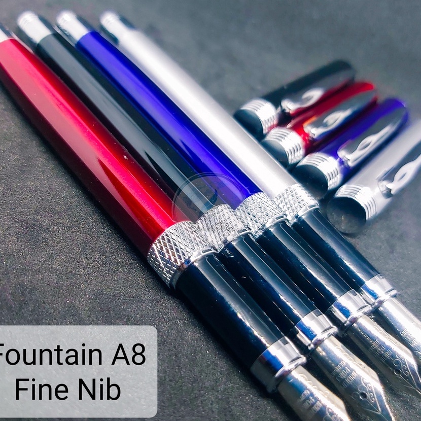 

Gila Fountain Pen FH A8 Fine Nib Pena Tinta Mata Halus 3mm Metal Nib Bahan Metal Bisa Grafir