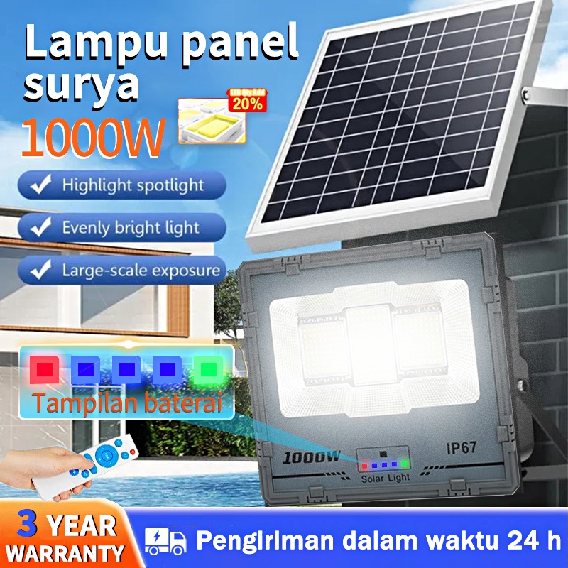 Lampu Tenaga Surya Lampu led surya Solar cell Lampu outdoor Super terang 1000W Lampu sorot solar cel