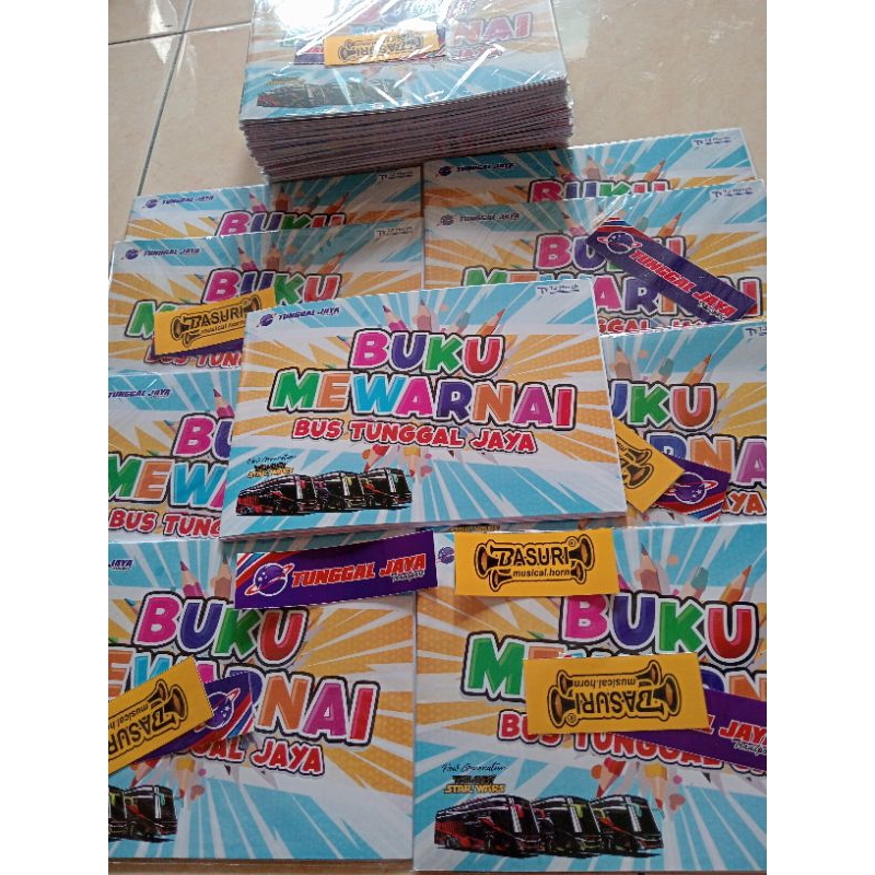

BUKU MEWARNAI bus Tunggal Jaya + 2 stiker