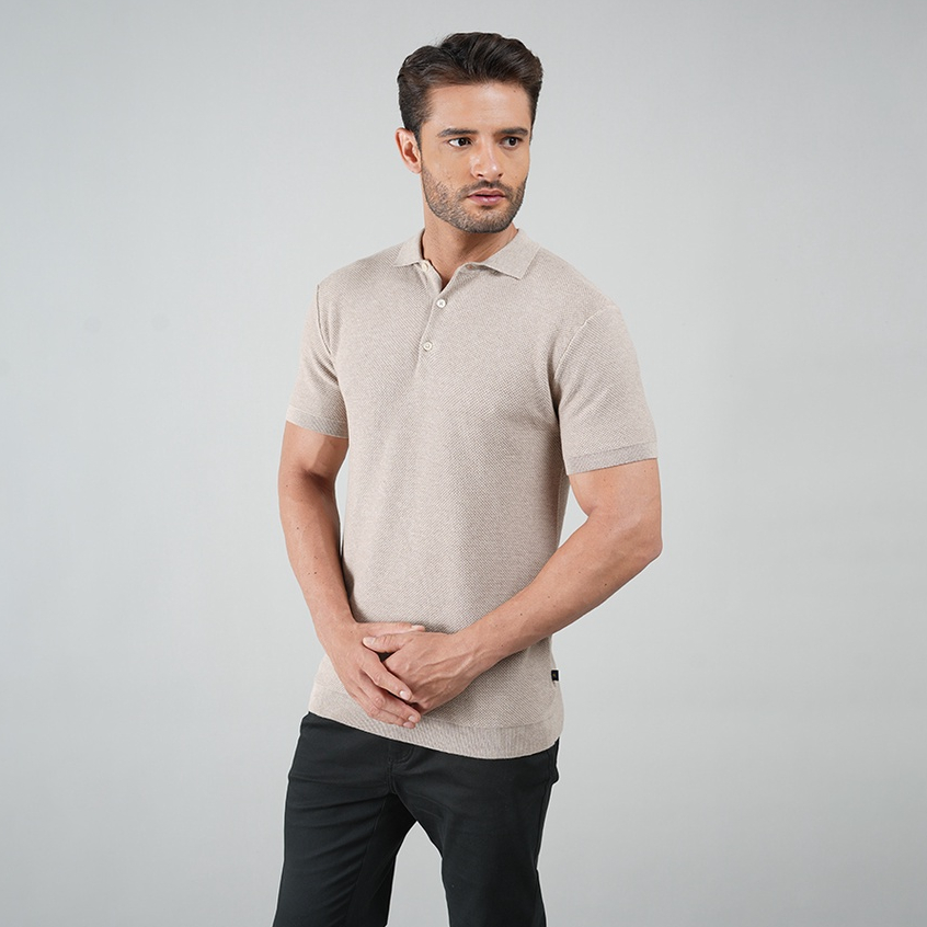 Johnwin - Polo Sweater - Polo Shirt - Kaos Polo - Cream - Polos - ASW.663.D049.001.C - Free keychain