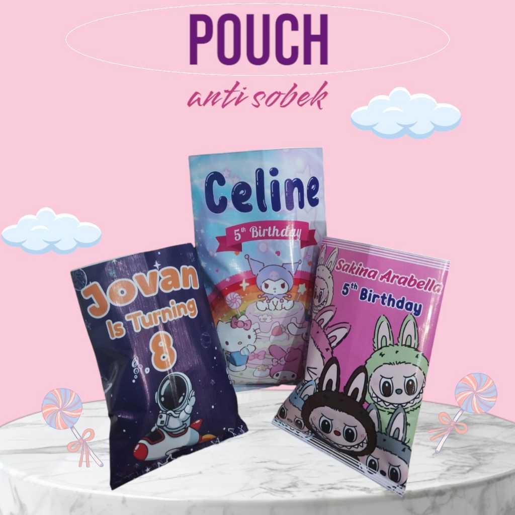 

Kemasan Pouch Snack Ulang Tahun Anak ukuran 30x44 cm Tas Ultah Tas Lebaran Tas Natal ISKSTORE