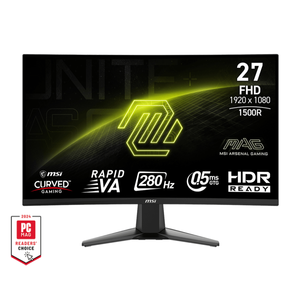 MSI MAG 276CXF 27 Inch Curved Gaming Monitor - FHD VA 280HZ 0.5ms 1500R HDR