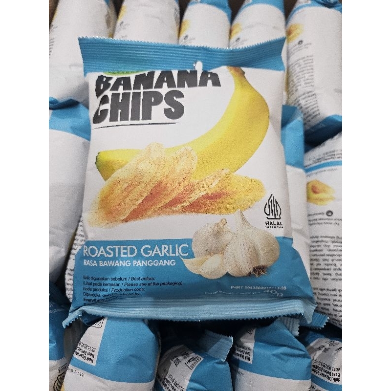 

Everything Banana Chips Roasted Garlic / Keripik pisang Bawang pangang 40g/bungkus / 香蕉片蒜香味