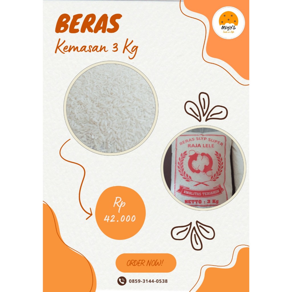 

BERAS MURAH KEMASAN 1 KG & 3 KG