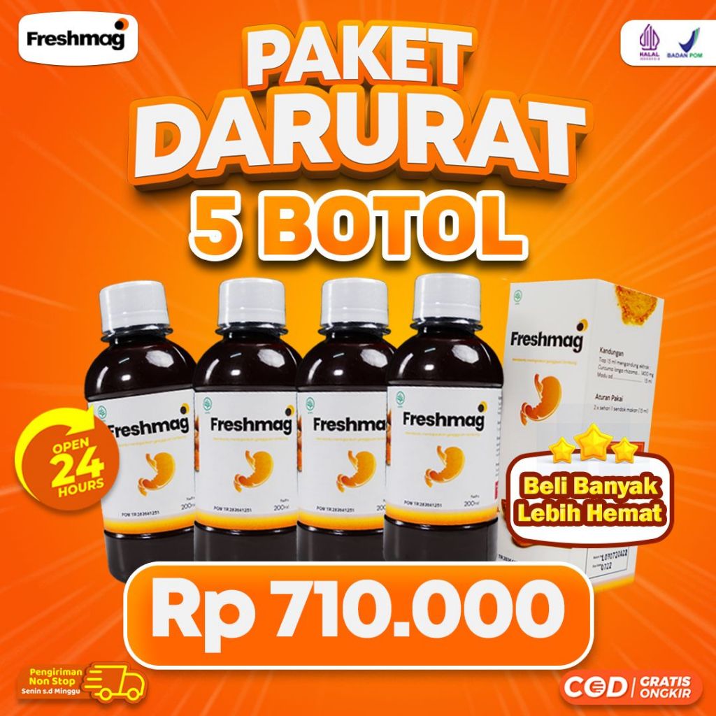 

Paket Freshmag 5 Botol - Madu Freshmag Fresh Mag Maag Presmag Solusi Atasi Asam Lambung Gerd Maag Kronis Muntah Mual Lancarkan Pencernaan Tingkatkan Nafsu Makan