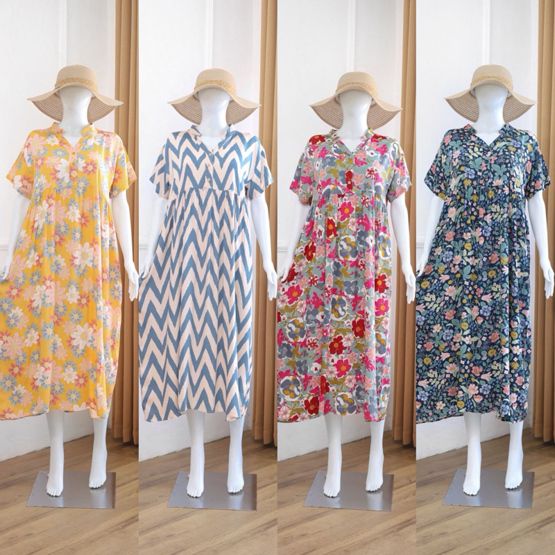 {BISA COD} LD 115 PB 125 DASTER KERAH SHANGHAI PANJANG | NOURA DRESS