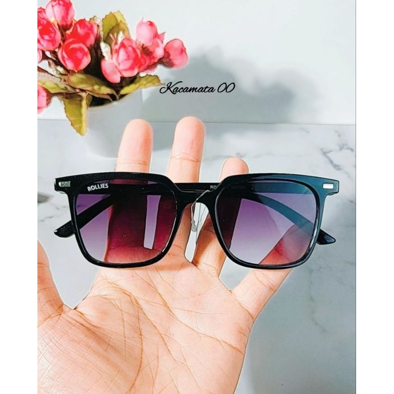 Kacamata Fashion Warna Cewek Cowok Frame Kotak Hitam Kacamata Gaya UD105