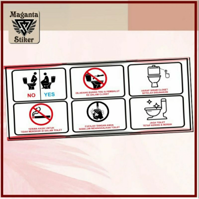 

Stiker himbauan di dalam toilet duduk WATERPROOF