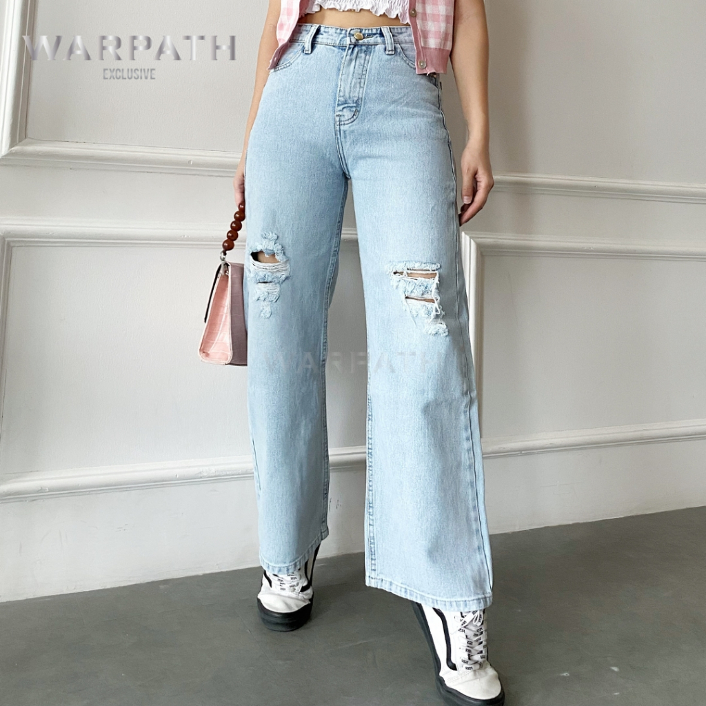 WARPATH - Loose Baggy Kulot Jeans Celana Jeans Highwaist Coolgy 7555 Ripped Jeans Wanita