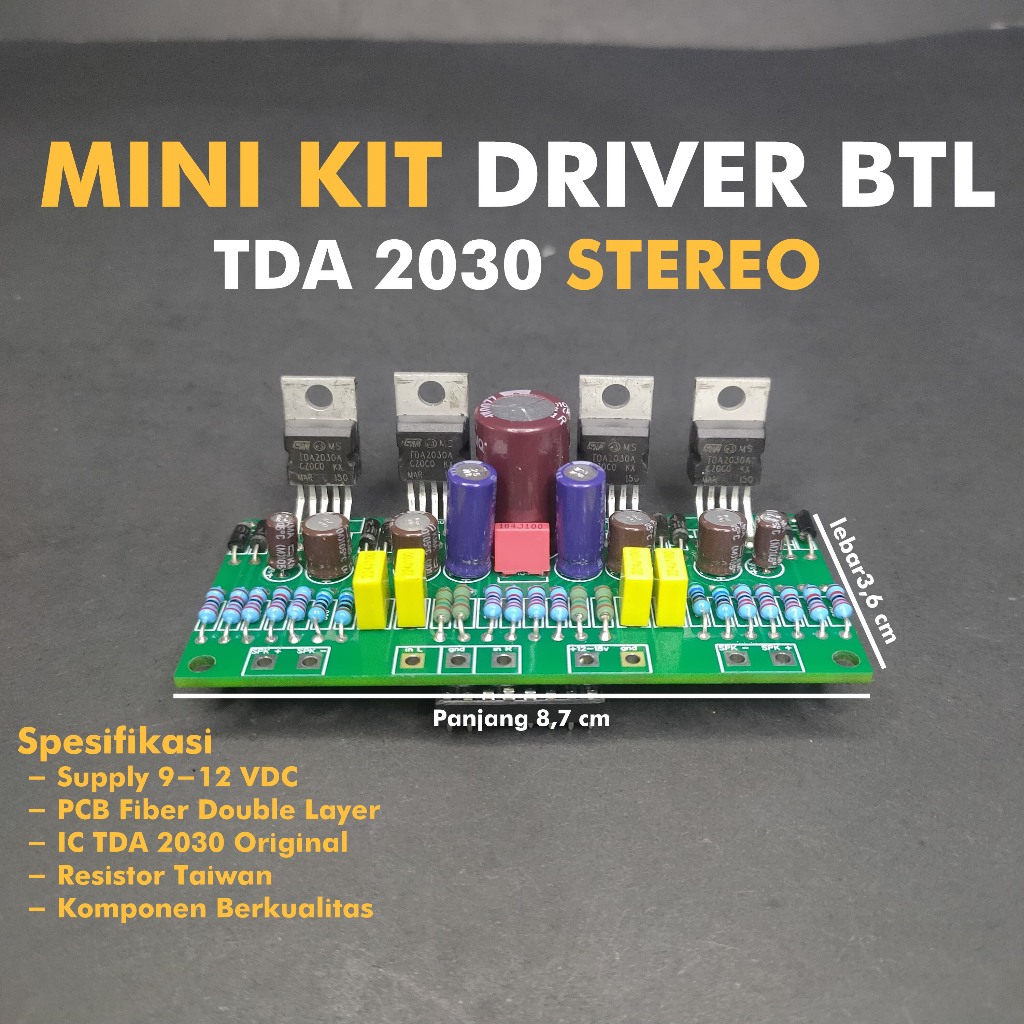 Mini Kit Driver TDA2030 BTL Stereo / Driver Kit TDA 2030 Stereo BTL