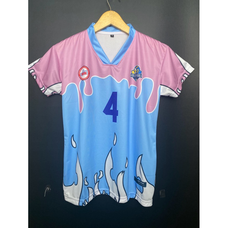 RS Sport Jersey Voli Cewek Pink Biru Putih