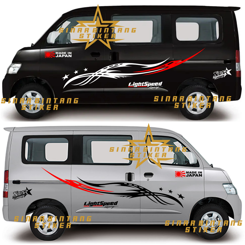 Stiker cutting mobil apv granmax luxio stiker body samping mobil universal