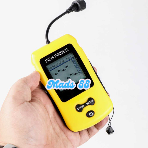 Alarm Alarem Radar Sonar Fish Finder Alat Deteksi Pelacak Pencari Ikan Mancing Laut LCD Digital Port