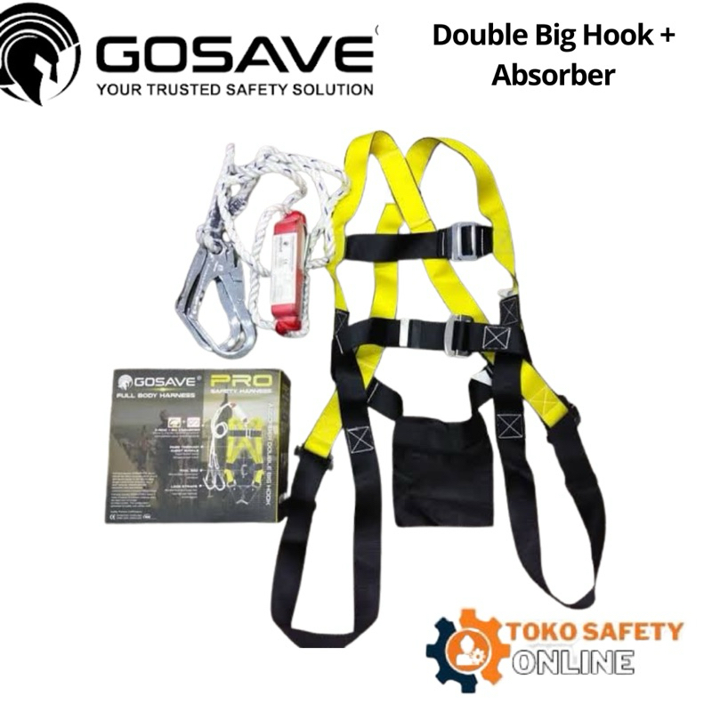 Safety Harness Double Big Hook Absorber Gosave Pro - Full Body Harness Gosave