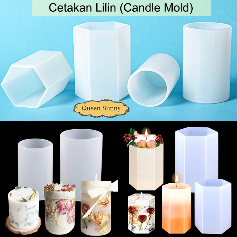 Cetakan Lilin Handmade Bentuk Silinder Tabung / Hexagonal Segi Enam Bahan Silikon Candle Silicone Mo