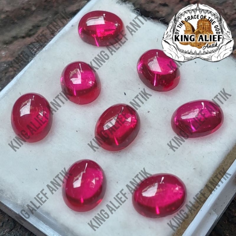 Batu Permata Merah Delima Deluxe Siam Rose Bangkok 9 Mohz Size Kantoran Siap Naik Ring Exclusive