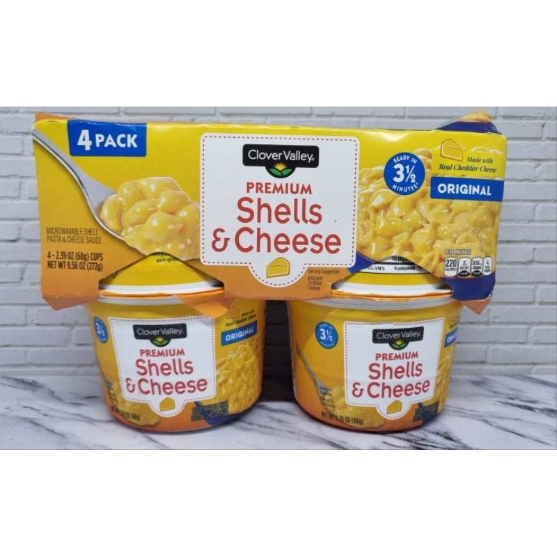 

Snack USA - Clover Valley Macaroni - Clover Valley Shells - Macaroni Shells & Cheese - Instant Food isi 4 pcs