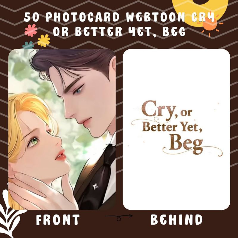 [50 PCS] PHOTOCARD WEBTOON CRY OR BETTER YET, BEG TERMURAH CETAK 2 SISI