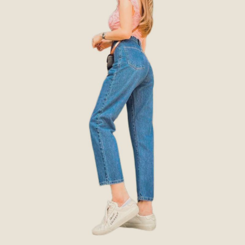 (PLAIN BOYFRIEND) JEANS CEWEK PUTIH HITAM KEKINIAN  / CELANA HIGHWAIST / HAIGH WAIST / HW MURAH PUTI