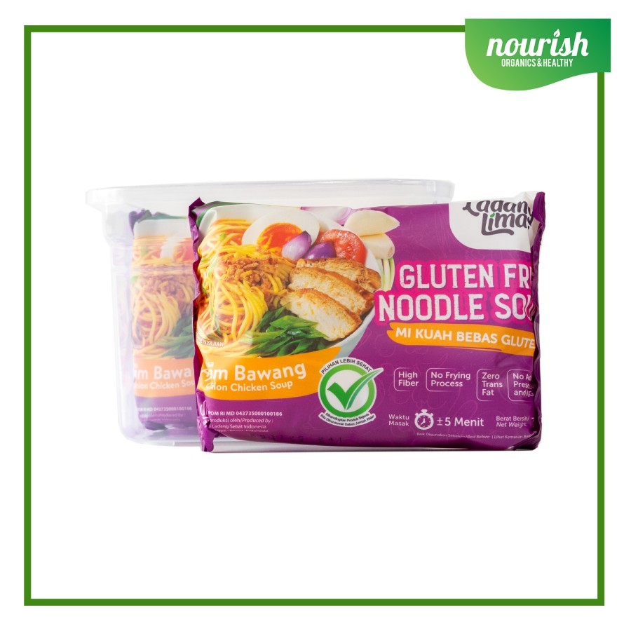 

Ladang Lima, Mie Kuah GLUTEN FREE Rasa Ayam Bawang No MSG 72 gram 5 PCS - FREE CONTAINER BOX