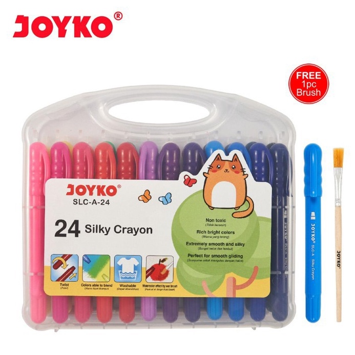 

KODE S96I Joyko Krayon Halus Silky Crayon SLCA24 Warna MURAH