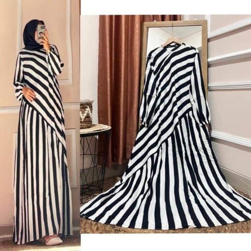 DRESS MAXY SALUR MIRING  // GAMIS RAYON SALUR ORIGINAL