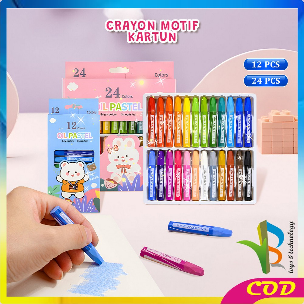 

RB-A99 Crayon Oil Pastel Isi 12 dan 24 Warna Motif Kartun Perlengkapan Mewarnai Anak / Set Krayon Pigmentasi Tinggi Aman Untuk Anak