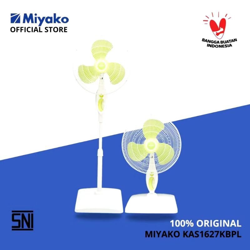 MIYAKO Kipas Angin Berdiri 16 inch 2in1 KAS-1627 KB PL | Kipas Berdiri & Duduk
