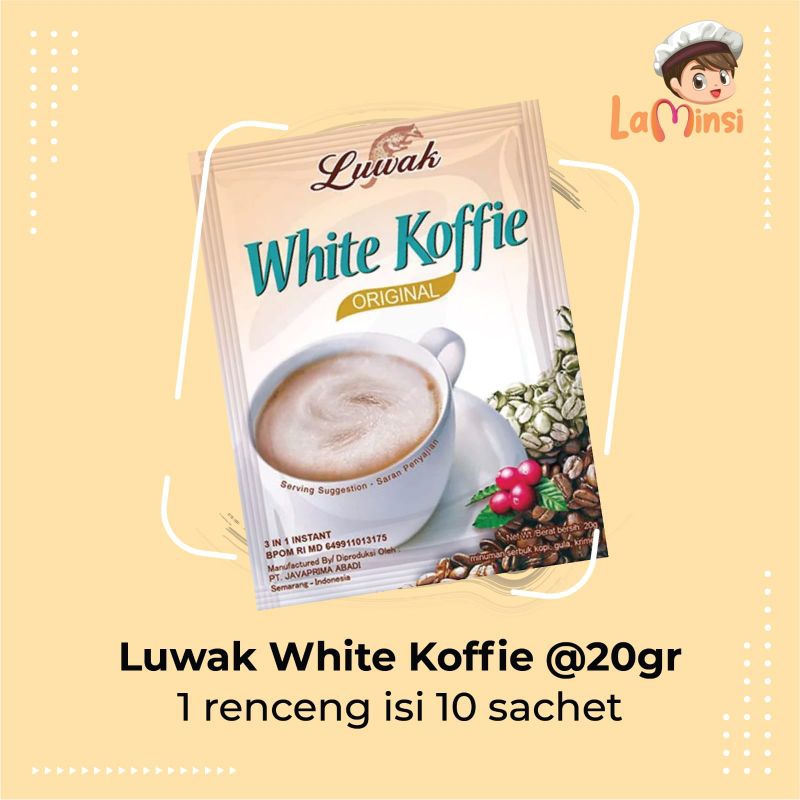 

Kopi Luwak White Koffie 1 Renceng isi 10 Sachet x 20gr