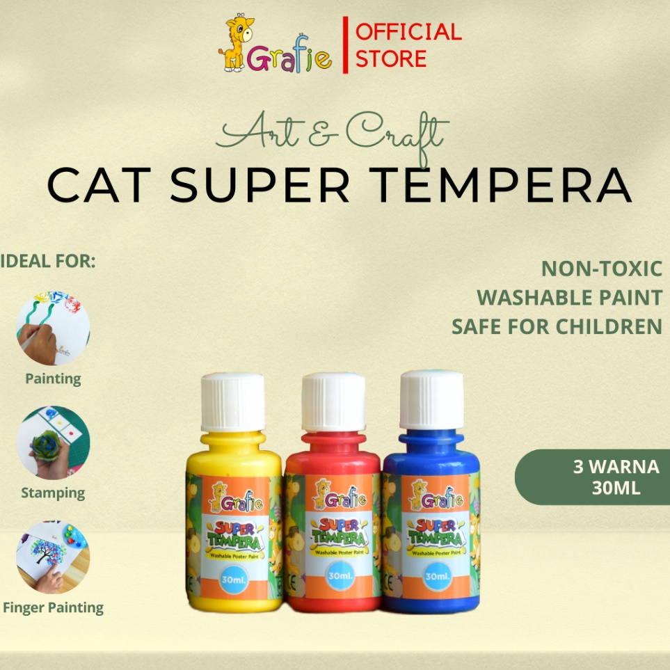 

KODE V95L GRAFIE Cat Finger Painting Anak Washable Poster Paint 3 Color 3ml