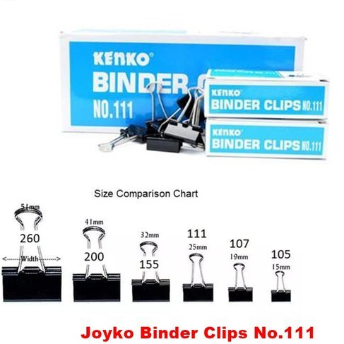 

JOYKO - Binder Clip No.105/No.107/No.111 / No.155 Klip Kertas - Pack