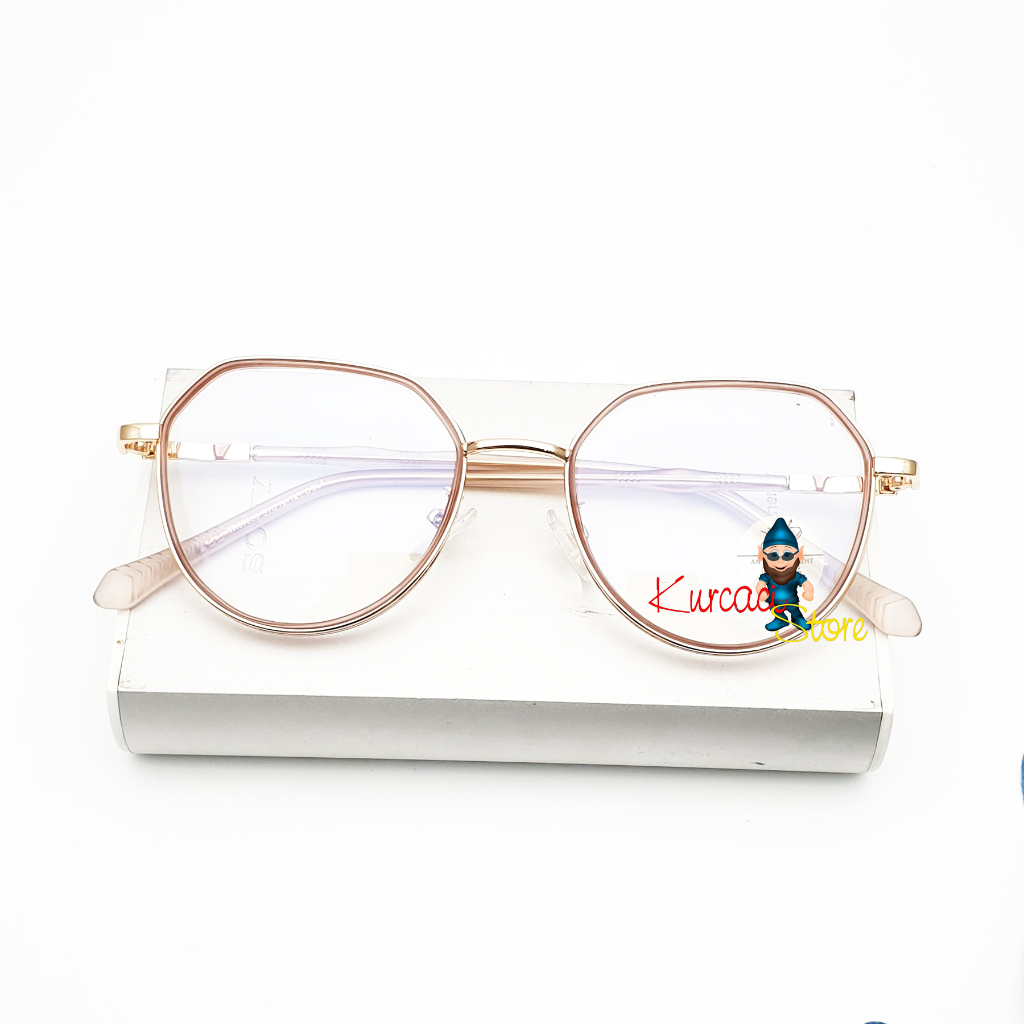 Frame Kacamata Minus Berlin Photocromic Blueray Retro Bulat Round Nosepad Gantung Pria Wanita Murah