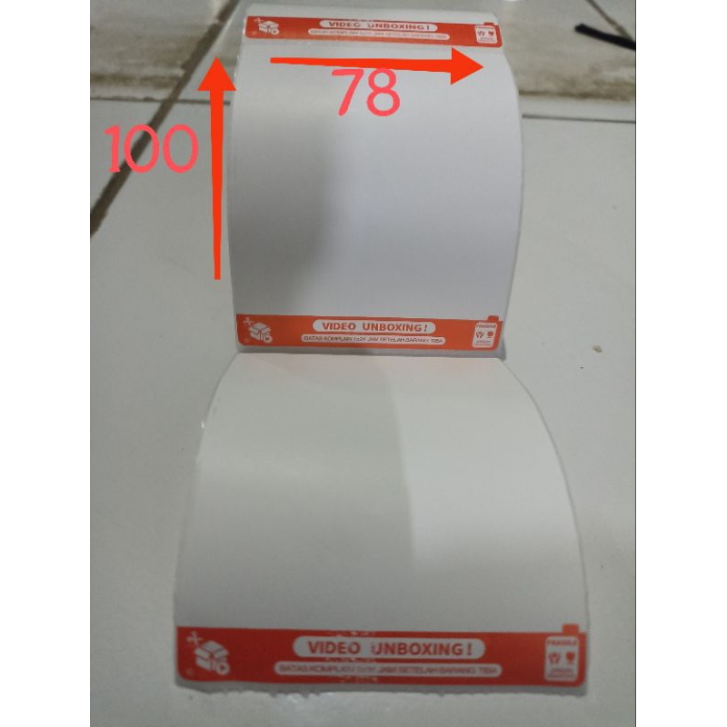 

RK labe sticker 78x100 isi 300 resi pengiriman direct thermal