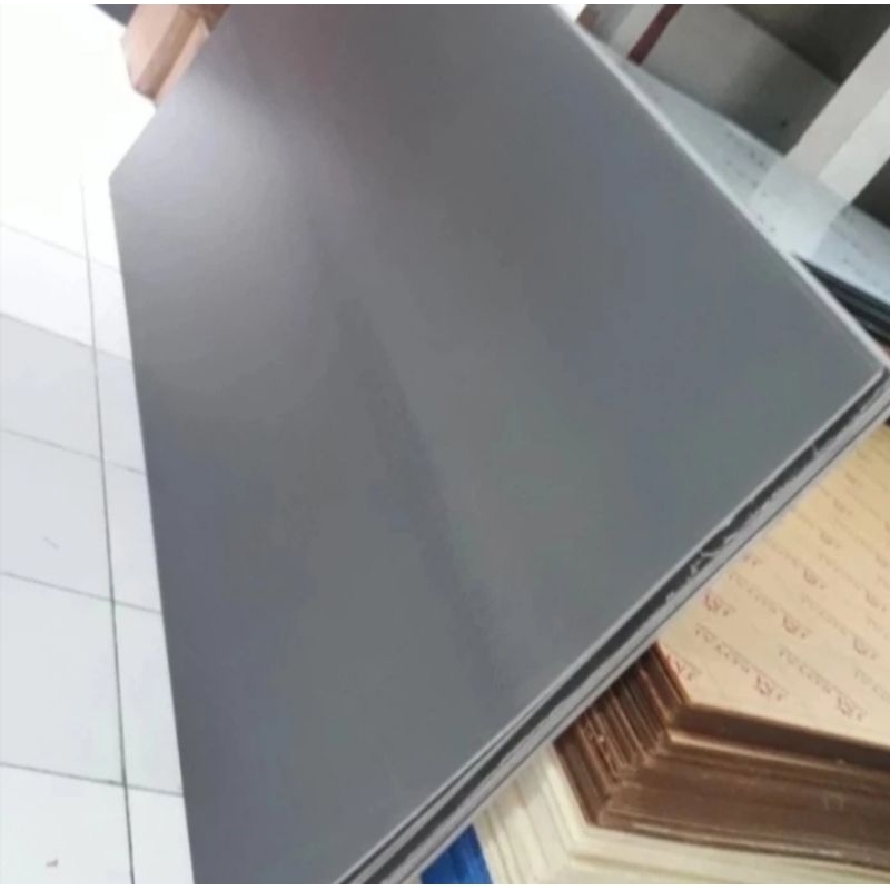 plat PVC sheet gray 3mm x 12cm x 40cm PVC sheet lembaran 3mm