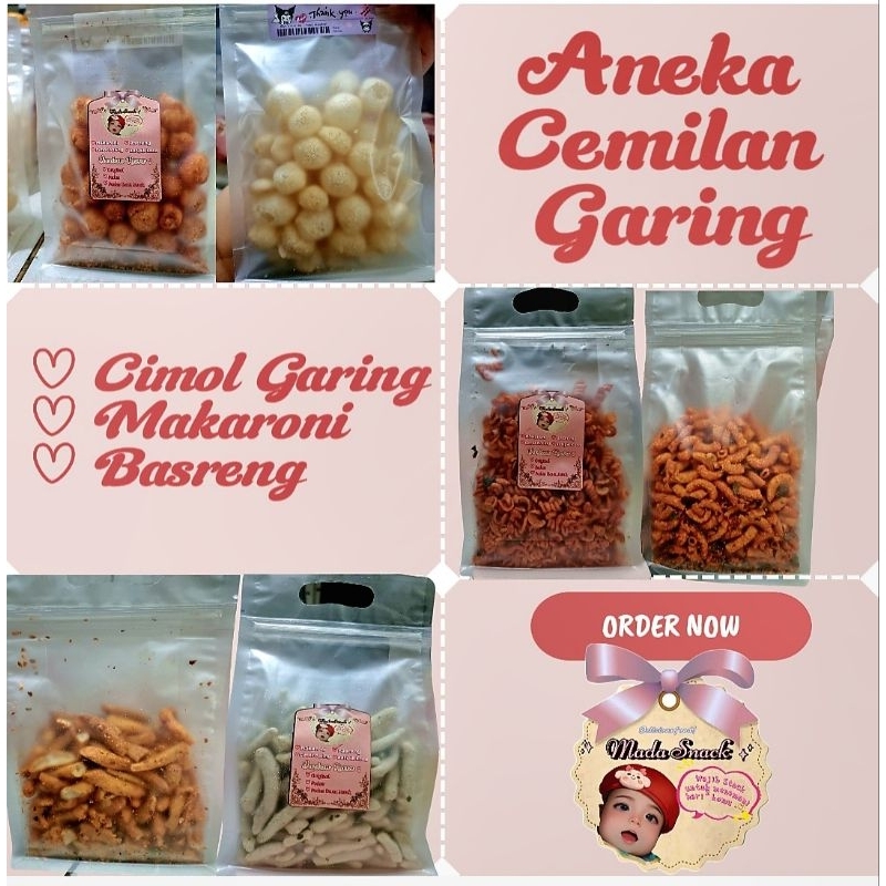 

Aneka Cemilan Garing (Cimol Garing, Makaroni & Basreng)