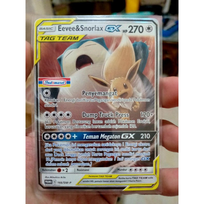 KARTU POKEMON SNORLAX AND EEVEE GX RR INDONESIA HOLO
