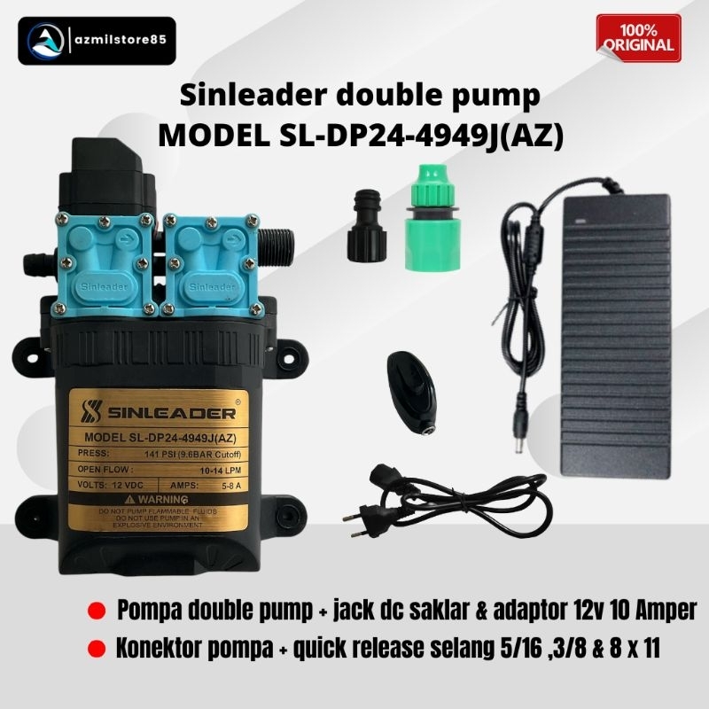 Pompa Sinleader SL- DP24-4949J(AZ) Doublepump + Adaptor 8/10 Amper