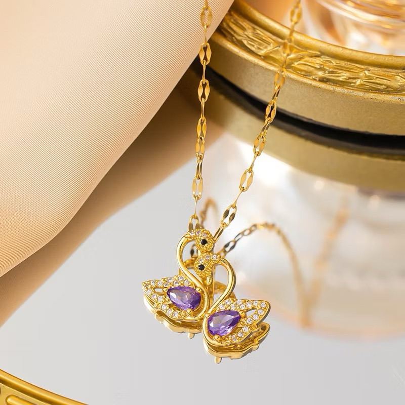 Kalung Titanium Wanita Cantik Liontin Elegan Cute Model Terbaru Korean Style Anti Karat Luntur