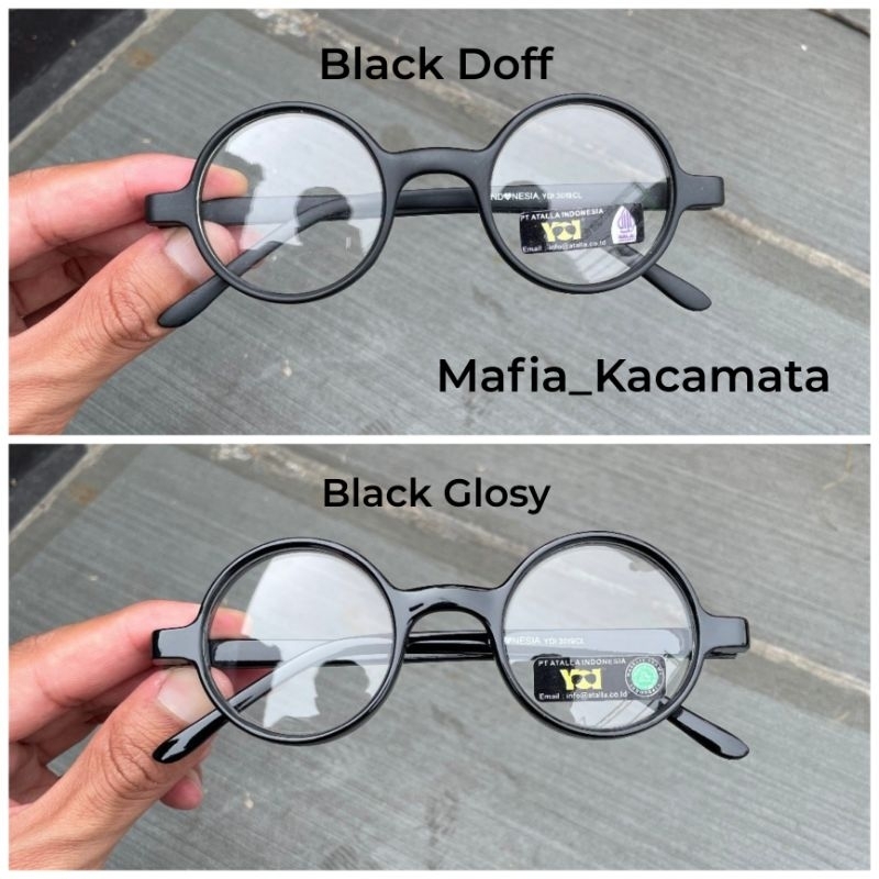 Mafia_Kacamata,Kacamata Unisex Pria Wanita Boboho Bulat Bisa Minus/Clinder Lensa Antiradiasi Photocr