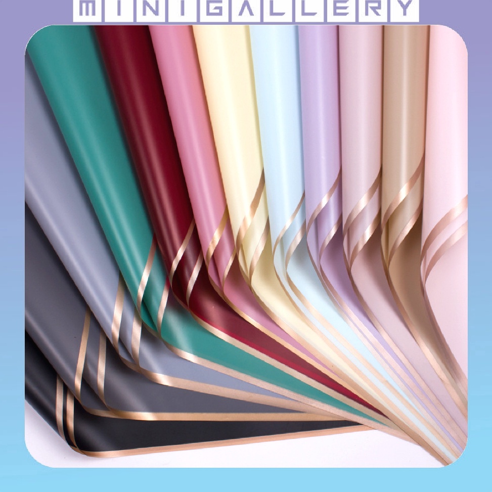 

Baru Terjamin 2 LEMBAR Flower Wrapping Paper Varian List Gold Emas Kertas Buket Bunga Cellophane Florist goldline